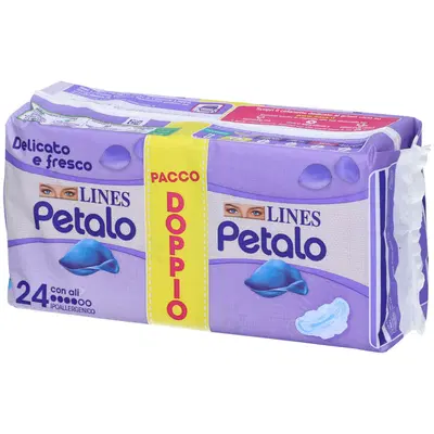 LINES PETALO BLU ASSORBENTE CON ALI 24 PEZZI LINES PETALO BLU ASSORBENTE CON ALI 24 PEZZI