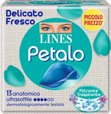 LINES PETALO BLU ASSORBENTE ANATOMICO 13 PEZZI LINES PETALO BLU ASSORBENTE ANATOMICO 13 PEZZI