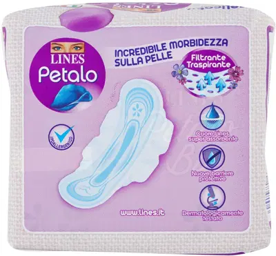 LINES PETALO BLU ASSORBENTE LUNGO CON ALI 10 PEZZI LINES PETALO BLU ASSORBENTE LUNGO CON ALI 10 PEZZI