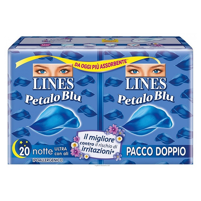 Lines Petalo Blu Assorbente Notte 18 Pezzi