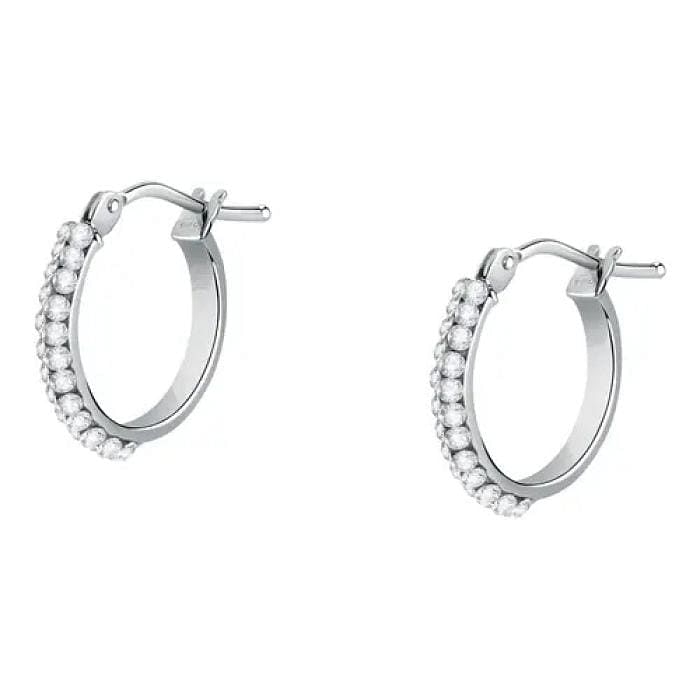 Bjt991 Orecchini Crystal Hoop Gold Plated