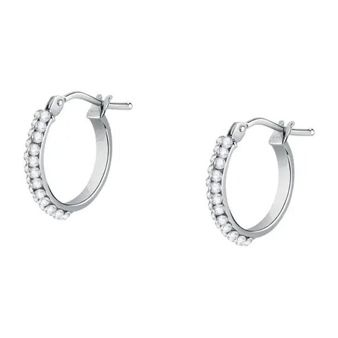 Bjt991 Orecchini Crystal Hoop Gold Plated