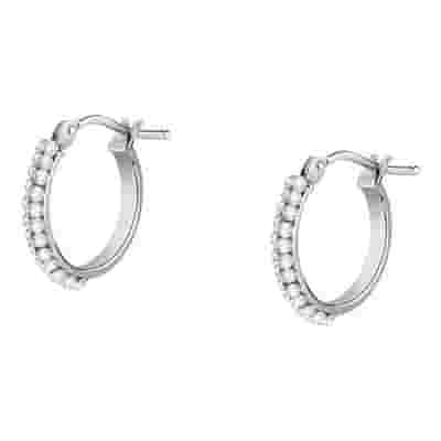 BJT991 ORECCHINI CRYSTAL HOOP GOLD PLATED