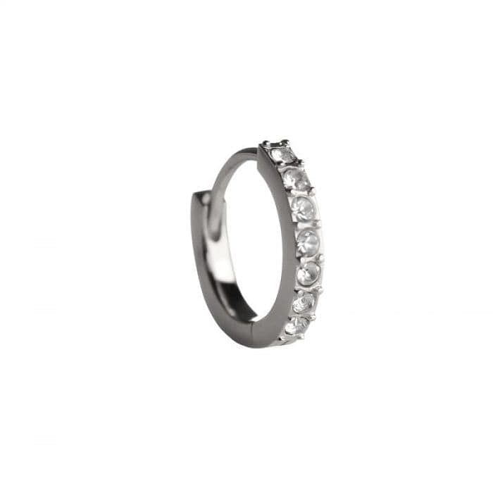 Bjt992 Orecchini Crystal Hoop Stainless Steel