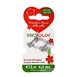 BJT993 ORECCHINI CRYS HALF STAINLESS STEEL
