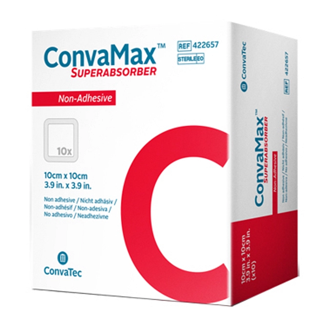 Medicazione Avanzata Convamax Superabsorber Non Adhesive 10 X 10 Cm 10 Pezzi