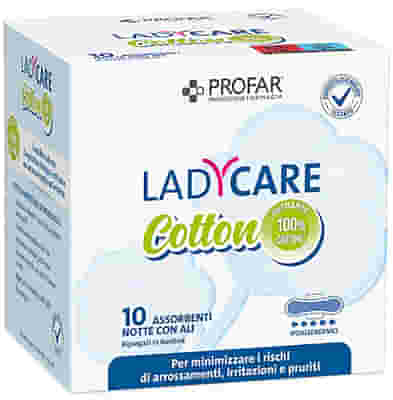 PROFAR LADY CARE ASSORBENTI BIO NOTTE CON ALI 10 PEZZI