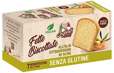 INGLESE FETTE BISCOTTATE CON OLIO EXTRA VERGINE DI OLIVA 7 PEZZI 200 G INGLESE FETTE BISCOTTATE CON OLIO EXTRA VERGINE DI OLIVA 7 PEZZI 200 G