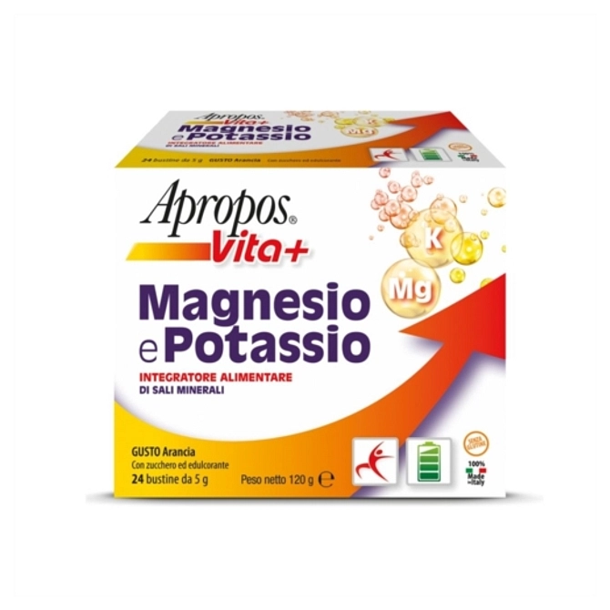 Apropos Magnesio Potassio 24 Bustine Da 5 G Gusto Arancia