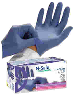 GUANTI NITRILE LEGGERI SENZA POLVERE AMBIDESTRI M 100 PEZZI