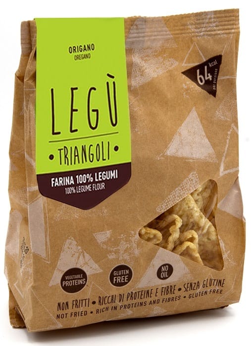 LEGU' SNACK ORIGANO CROCCANTE TRIANGOLINO NON FRITTO 100% LEGUMI ITALIANI 40 G