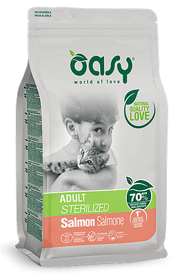 OASY DRY CAT ADULT STERILIZED SALMON 1,5 KG