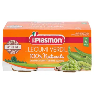 PLASMON OMOGENEIZZATO LEGUMI VERDI 2 X 80 G PLASMON OMOGENEIZZATO LEGUMI VERDI 2 X 80 G