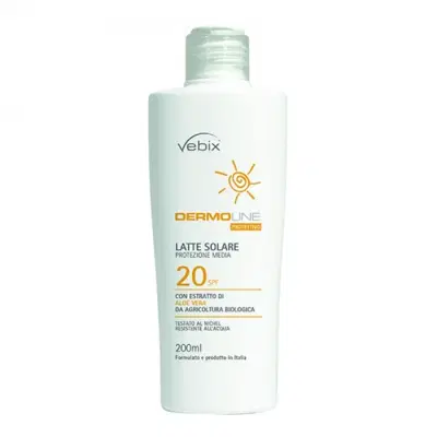 VEBIX DERMOLINE SOLARI LATTE SOLARE SPF 20 200 ML VEBIX DERMOLINE SOLARI LATTE SOLARE SPF 20 200 ML