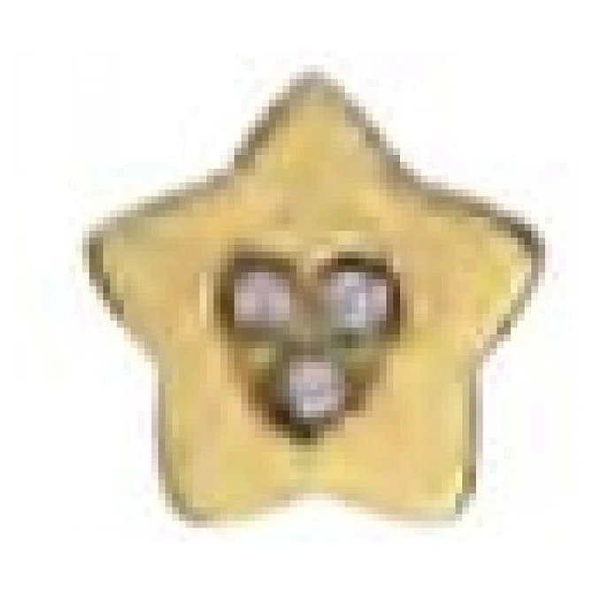 Bjt717 Orecchini Star/Heart Gold Plated