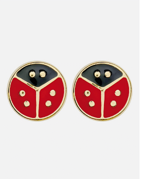 BJT720 ORECCHINI BABY LADYB GOLD PLATED