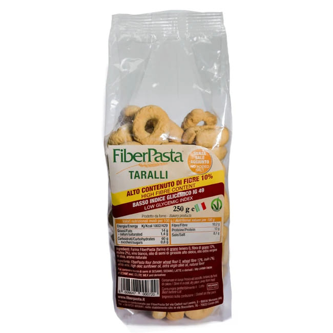 FIBERPASTA TARALLI BASSO INDICE GLICEMICO 250 G