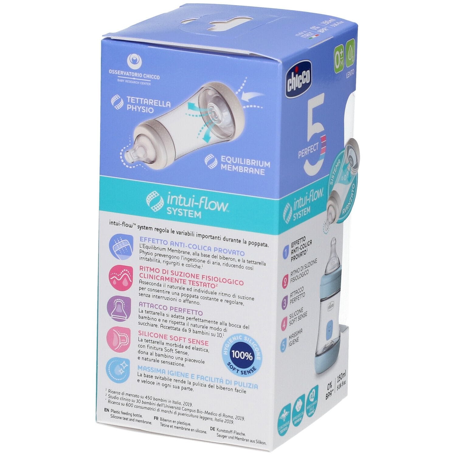 CHICCO BIBERON PERFECT 5 BOY 150 ML IN SILICONE 1 FORO