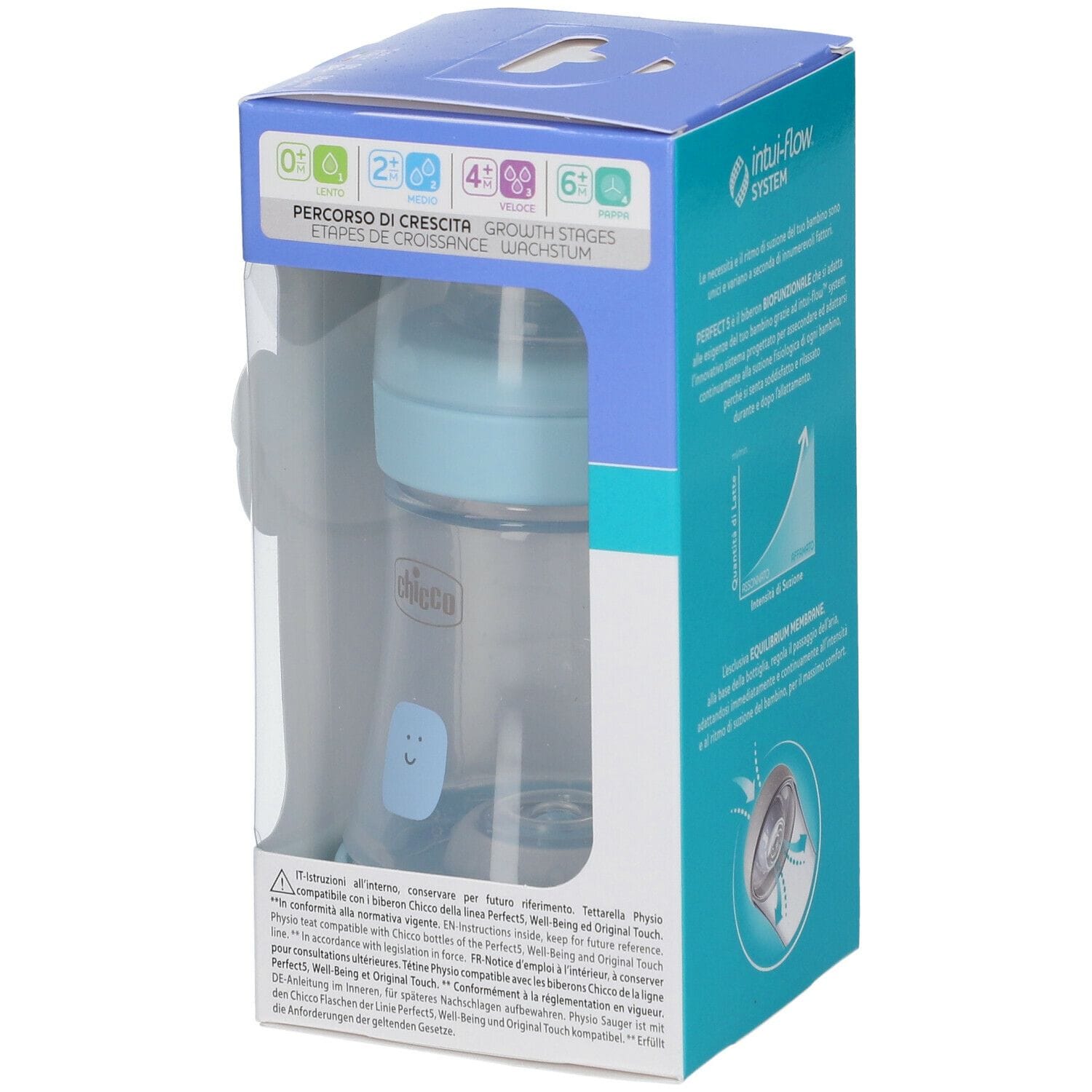 CHICCO BIBERON PERFECT 5 BOY 150 ML IN SILICONE 1 FORO