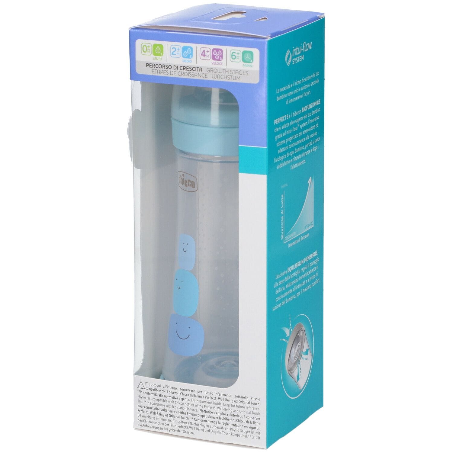 CHICCO BIBERON PERFECT 5 BOY 300 ML IN SILICONE 3 FORI