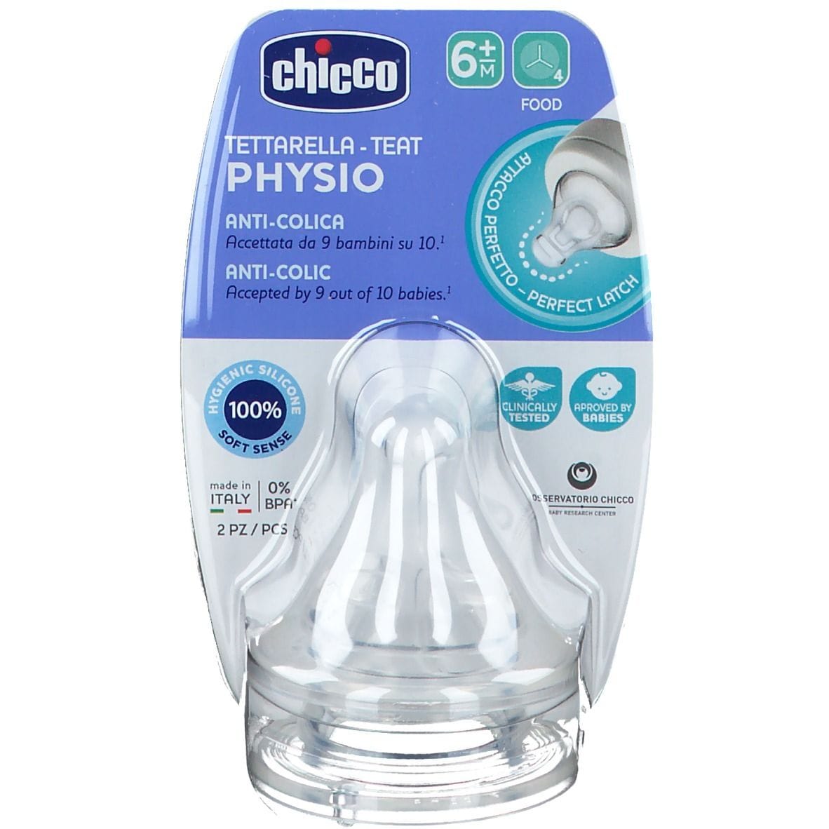 Chicco Tettarella Perfect 5 6 M In Silicone 2 Pezzi Pap