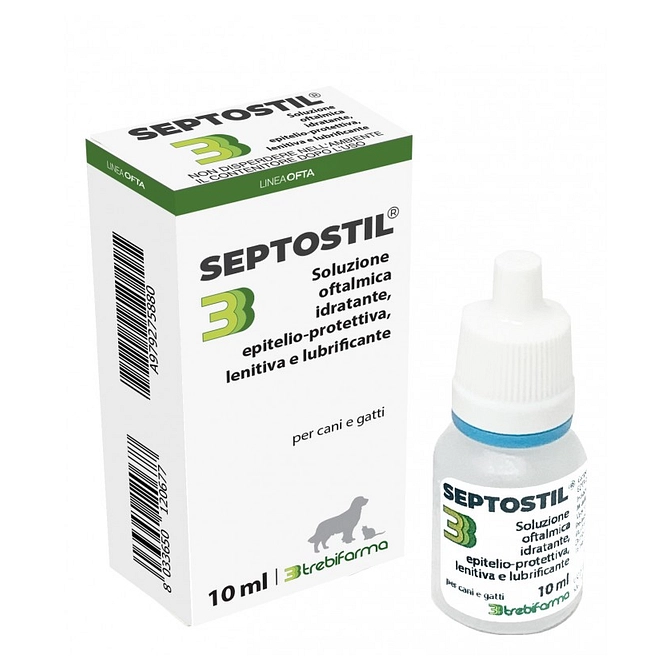 Septostil Soluzione Oftalmica Idratante Epitelio Protettiva Lenitiva Lubrificante Per Cani E Gatti 10 Ml