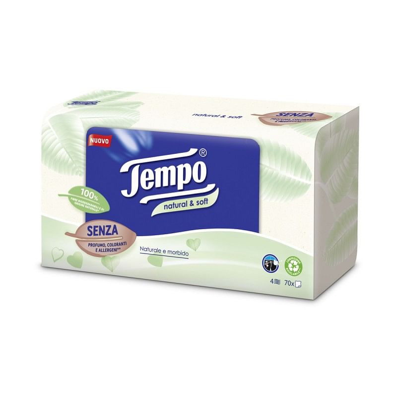 Tempo Box Fazzoletti Natural&Soft 70 Pezzi