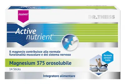 THEISS ACTIVE NUTRIENT MAGNESIUM 375 14 STICK OROSOLUBILI THEISS ACTIVE NUTRIENT MAGNESIUM 375 14 STICK OROSOLUBILI