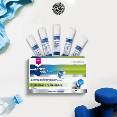 THEISS ACTIVE NUTRIENT MAGNESIUM 375 14 STICK OROSOLUBILI THEISS ACTIVE NUTRIENT MAGNESIUM 375 14 STICK OROSOLUBILI