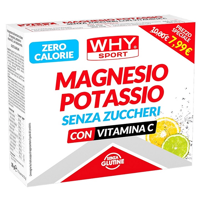Whysport Magnesio Potassio Senza Zuccheri 10 Bustine Agrumi