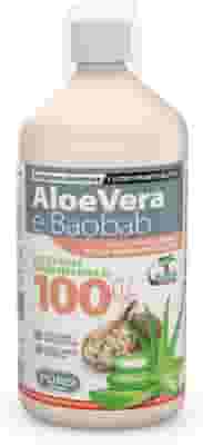 PURO ALOE VERA SUCCO E POLPA 100% + BAOBAB PESCA BIANCA 1 LITRO