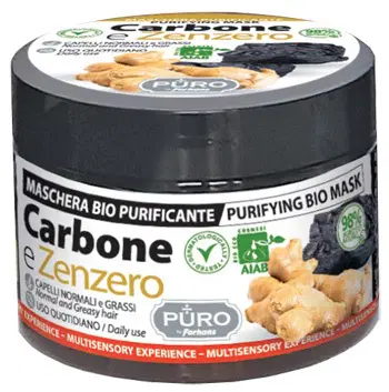 PURO BIO MASCHERA CARBONE E ZENZERO 250 ML PURO BIO MASCHERA CARBONE E ZENZERO 250 ML