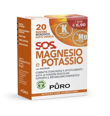 PURO MAGNESIO POTASSIO E BAOBAB 20 BUSTINE 4 G PURO MAGNESIO POTASSIO E BAOBAB 20 BUSTINE 4 G