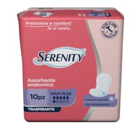 PANNOLONE SAGOMATO SERENITY ASSORBENTE ANATOMICO TRASPIRANTE MAXI PLUS 10 PEZZI