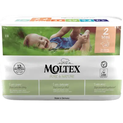 PANNOLINI MOLTEX PURE & NATURE MINI 3-6 KG TAGLIA 2 38 PEZZI PANNOLINI MOLTEX PURE & NATURE MINI 3-6 KG TAGLIA 2 38 PEZZI