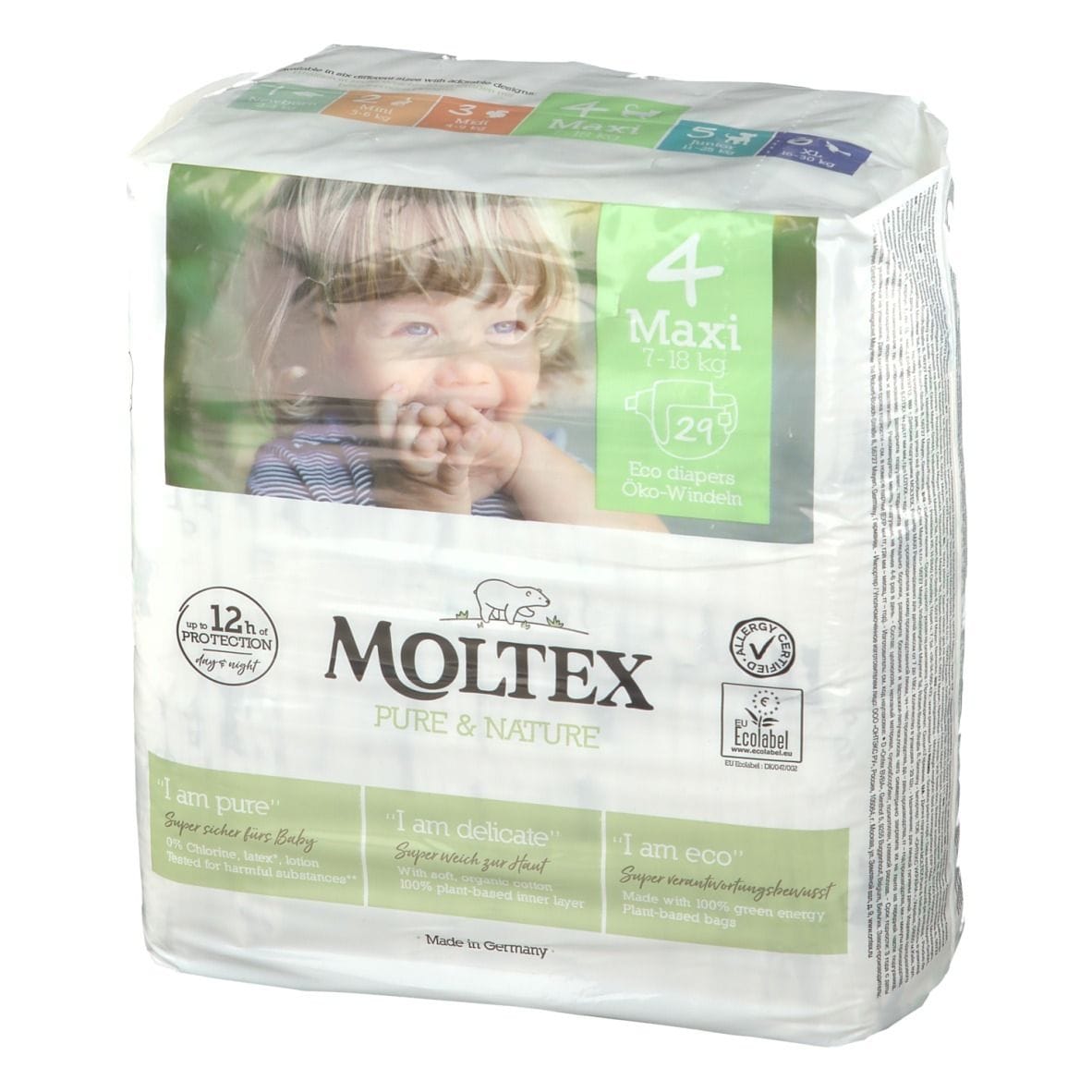 PANNOLINI MOLTEX PURE & NATURE MAXI 7-14 KG TAGLIA 4 29 PEZZI