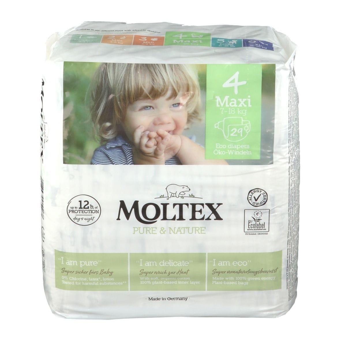 PANNOLINI MOLTEX PURE & NATURE MAXI 7-14 KG TAGLIA 4 29 PEZZI