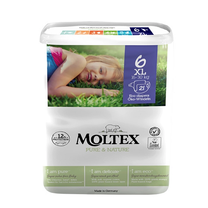 Pannolini Moltex Pure & Nature Extra Large Tg 13/18 Kg 6 Pezzi