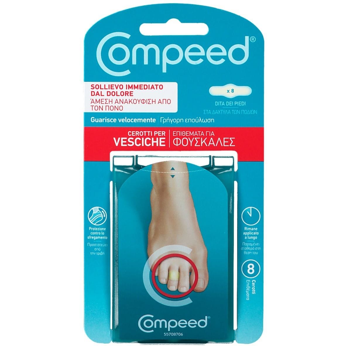 Compeed Cerotti Per Vesciche Dita Piedi 8 Pezzi Carton