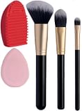 TROUSS 16 SET 3 PENNELLI VISO + SPAZZOLA PULIZIA PENNELLI + SPUGNA MAKEUP + BEAUTYBLENDER PINK