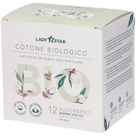 LADYSTAR ASSORBENTI ESTERNI 100% COTONE BIO GIORNO ALI 12 PEZZI