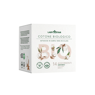 LADYSTAR ASSORBENTI ESTERNI 100% COTONE BIO ANATOMICI 14 PEZZI