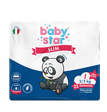 PANNOLINI BABYSTAR SLIM 2/5KG TAGLIA 1 NEW BORN 22 PEZZI