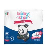 PANNOLINI BABYSTAR SLIM 2/5KG TAGLIA 1 NEW BORN 22 PEZZI