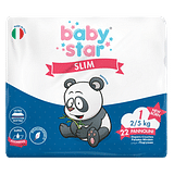PANNOLINI BABYSTAR SLIM 2/5KG TAGLIA 1 NEW BORN 22 PEZZI