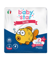 PANNOLINI BABYSTAR SLIM 3/6KG TAGLIA 2 MINI 21 PEZZI