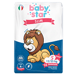 PANNOLINI BABYSTAR SLIM 12/25KG TAGLIA 5 JUNIOR 16 PEZZI