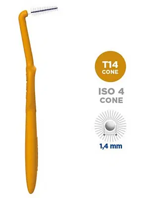 SCOVOLINO CURASEPT PROXI ANGLE MISURA T14 CONICO ISO 4 COLORE OCRA DIAMETRO 1,4 MM 5 PEZZI SCOVOLINO CURASEPT PROXI ANGLE MISURA T14 CONICO ISO 4 COLORE OCRA DIAMETRO 1,4 MM 5 PEZZI