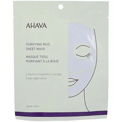 AHAVA PURIFYING MUD SHEET MASK 18 G AHAVA PURIFYING MUD SHEET MASK 18 G