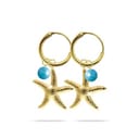 MJ POST 273 ORECCHINO CERCHIETTO ORO PENDENTE STELLA MARINA